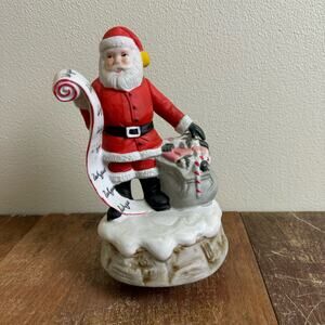 Seymour Mann Fine‎ Bisque Porcelain Santa Claus Is Coming To Town Music Box
